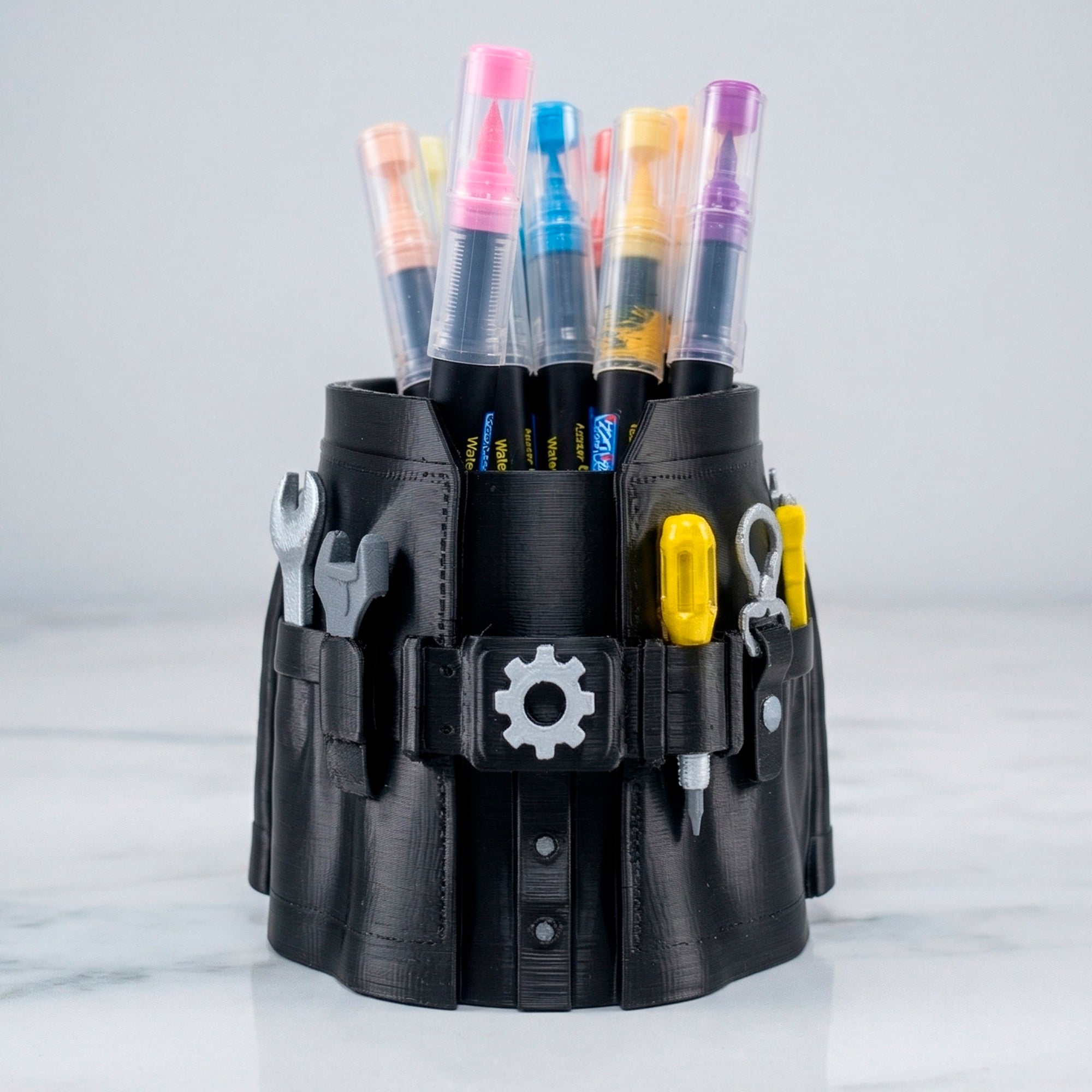 🔧 Porte-stylo / Porte-crayons – Modèle Ingénieur