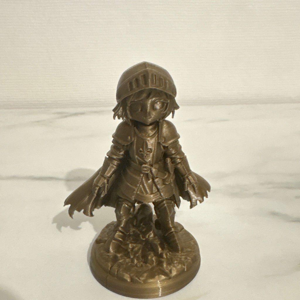 Figurine médiévale – finition PLA Gold (effet Bronze) ✨imprimé en 3d