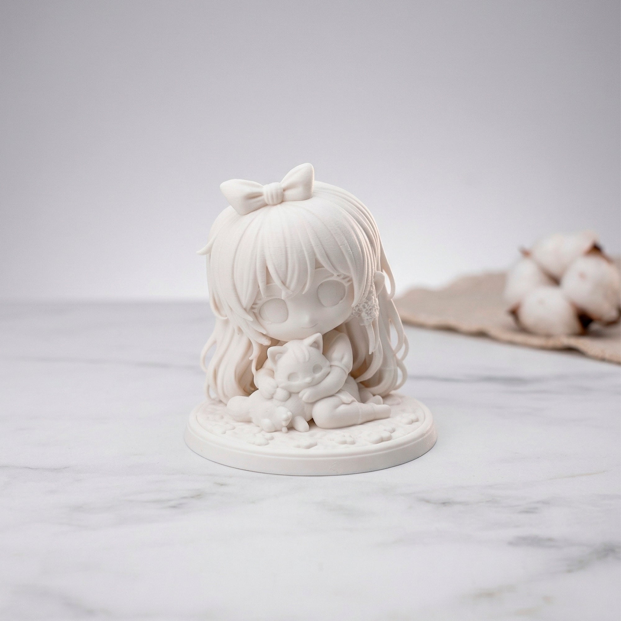 Petite fille avec chat à peindre